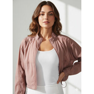 Lululemon Slip Into The Moment Jacket Mauve Pink Cropped Windbreaker Size 4